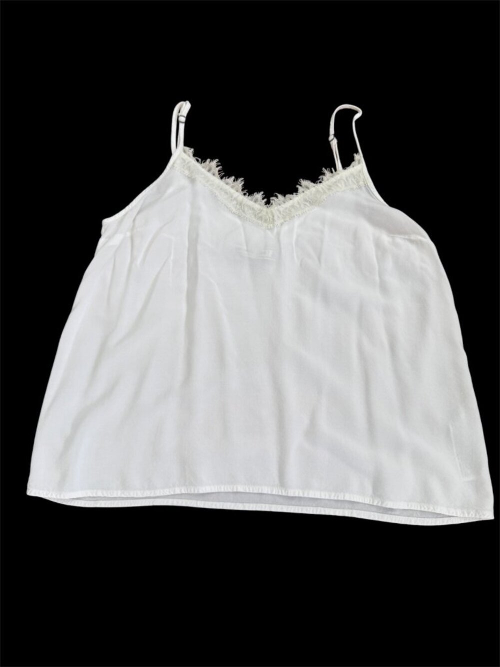 Abercrombie & Fitch White Lace Camisole V neck Adjustable Straps Large Light